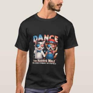 Camiseta Dance o Harris Walz Engraçado Gato Senhoras Kamala