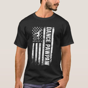 Camiseta Dance Pawpaw EUA Flag Dancing Pawpaw De Um Dançari
