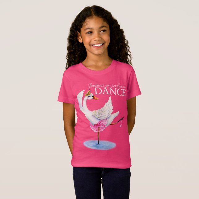 Camiseta Dance swan bailarina whimsy art slogan tee (Frente Completa)