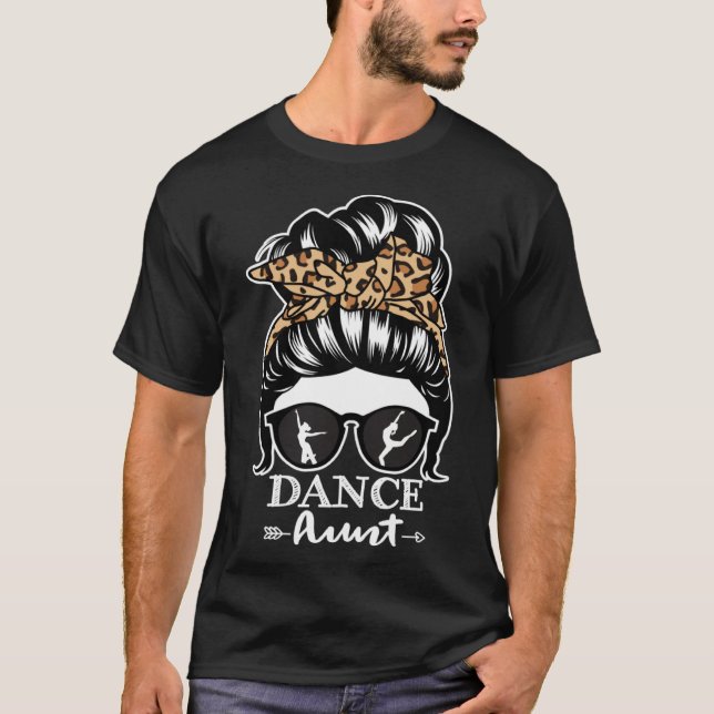Camiseta Dance Tia Messy Bun Hair Dancer Tia Leopard (Frente)