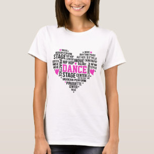 Camiseta Dance Word Art Typografia