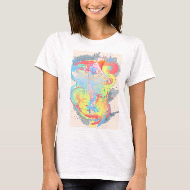 Camiseta Dancing Ballerina - Watercolor (Frente)
