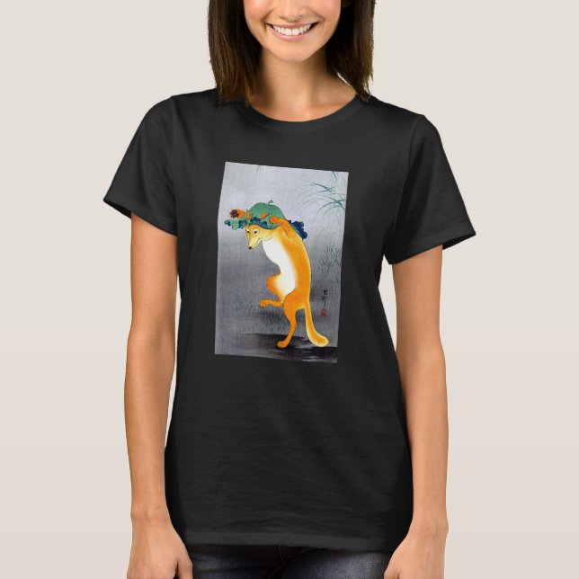Camiseta Dancing Fox by Ohara Koson (Frente)