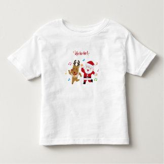 Camiseta Dancing Santa and Reindeer Christmas Party