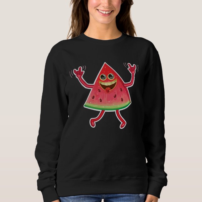 Camiseta Dancing Watermelon  Cool Heart Beats For Fruits (Frente)