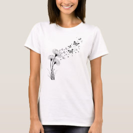 Camiseta Dandelion com Borboletas, Presente de Meditação