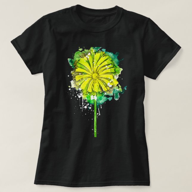 Camiseta Dandelion dandelion flor botanismo aquarela (Frente do Design)