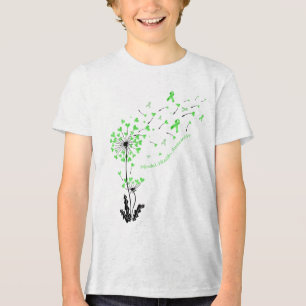 Camiseta Dandelion Heart Green Ribbon Mental Health Awarene