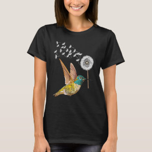 Camiseta Dandelion Hummingbird Flower Para Birdwatcher Herb