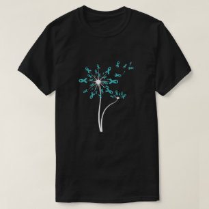 Camiseta Dandelion Teal Peritoneal de Consciência do Câncer