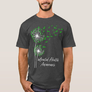 Camiseta Dandelion Veste Green Ribbon Mental Health Awarene
