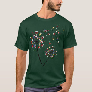 Camiseta Dandelion Wine Glass Love Wine Bebendo Gift