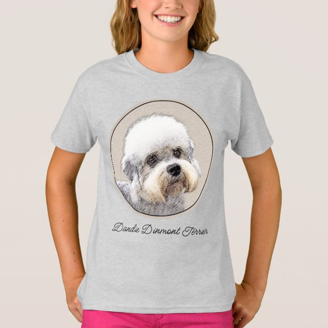 Camiseta Dandie Dinmont Terrier Pintando Cachorro Original  (Frente)