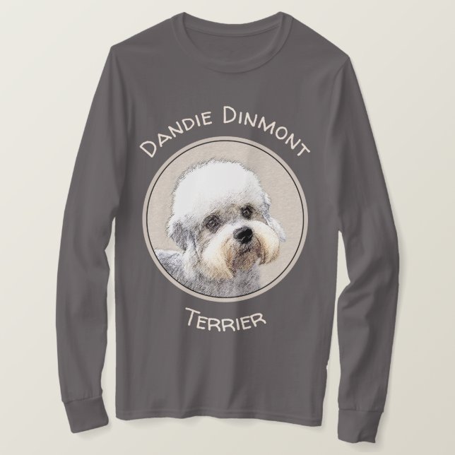 Camiseta Dandie Dinmont Terrier pintando pintura original d (Frente do Design)