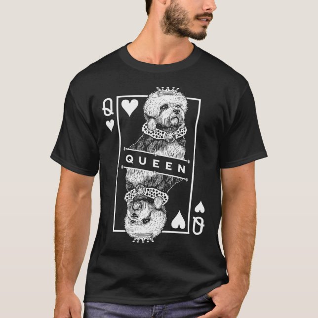 Camiseta Dandie Dinmont Terrier Queen Of Hearts  Dog (Frente)