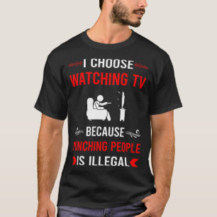 Camiseta Dando socos enquanto assiste TV