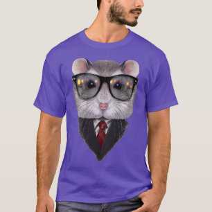 Camiseta Dandy Cinza Dwarf Hamster vestindo Sunglass e