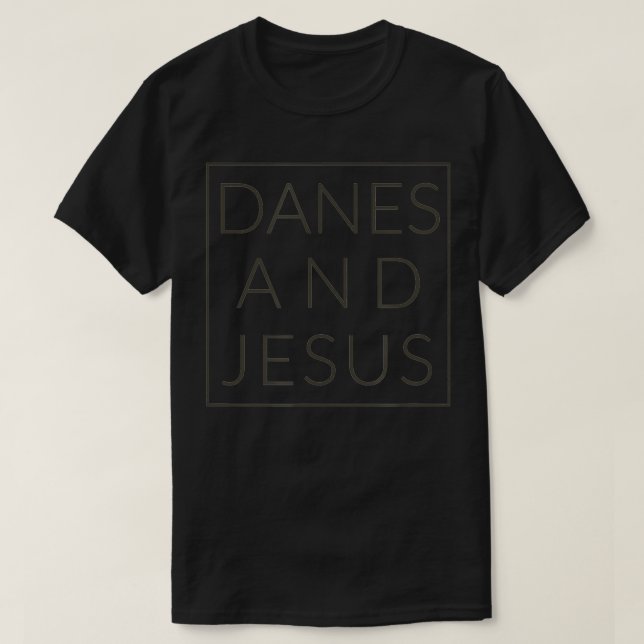 Camiseta Danes e Jesus Cristo Grande Dane Mínimo (Frente do Design)