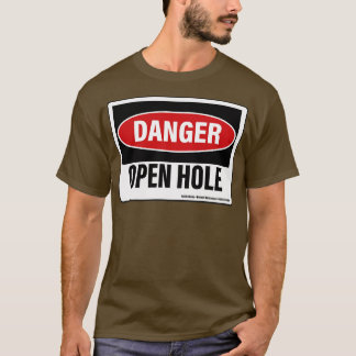 Camiseta Danger Abrir Sinal de Aviso de Buraco