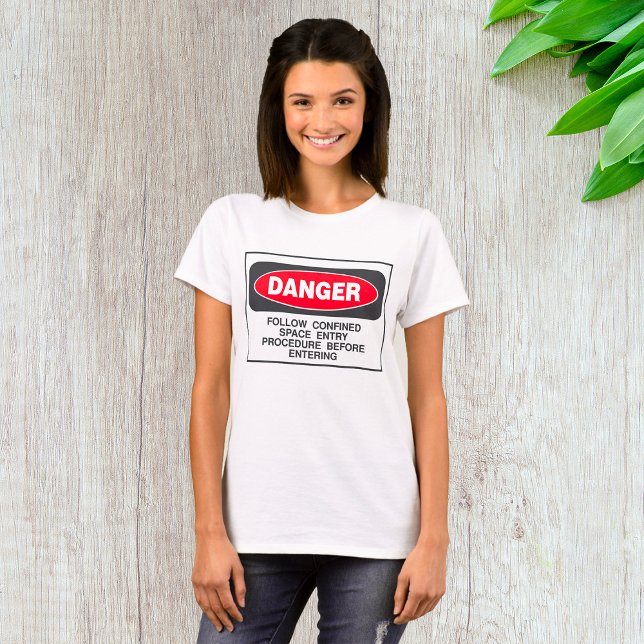 Camiseta Danger Confined Space Entry Safety Warning (Criador carregado)
