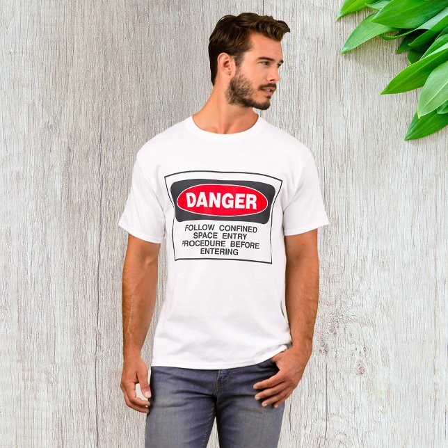 Camiseta Danger Confined Space Entry Safety Warning (Criador carregado)