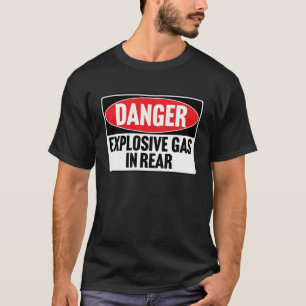 Camiseta DANGER EXPLOSIVE GAS IN REAR vintage retro 80's fa