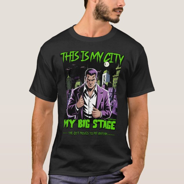 Camiseta Dangerous Neon City Stage Urban Streetwear Design (Frente)