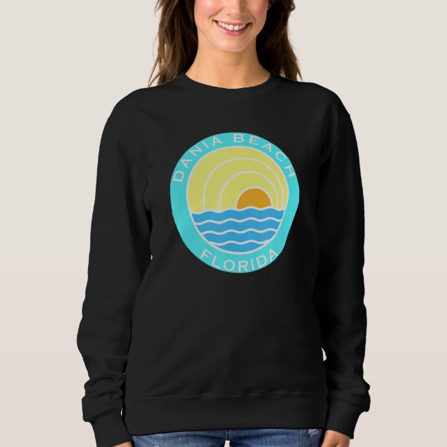 Camiseta Dania Beach Florida Retro Sunset (Frente)