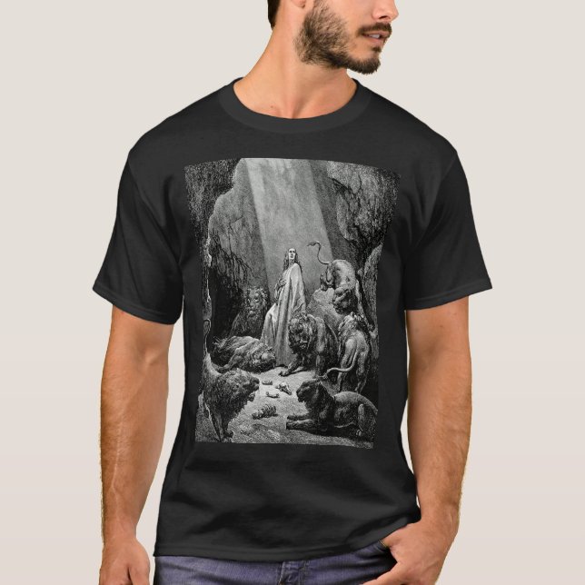 Camiseta Daniel no Romantismo Den Gustave Dore do Leão (Frente)
