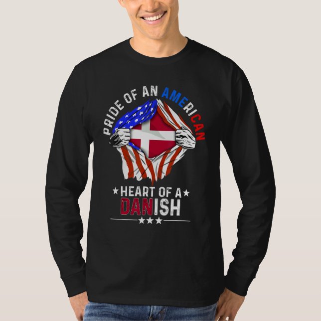 Camiseta Danish American America Pride Foreign Country Denm (Frente)
