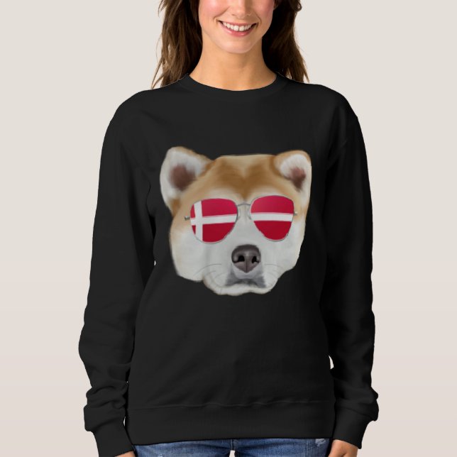 Camiseta Danish Flag Akita Dog Denmark Pocket (Frente)