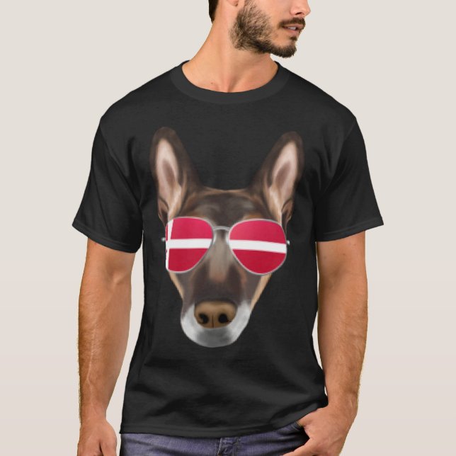 Camiseta Danish Flag Belgian Malinoi Dog Denmark Pocket (Frente)