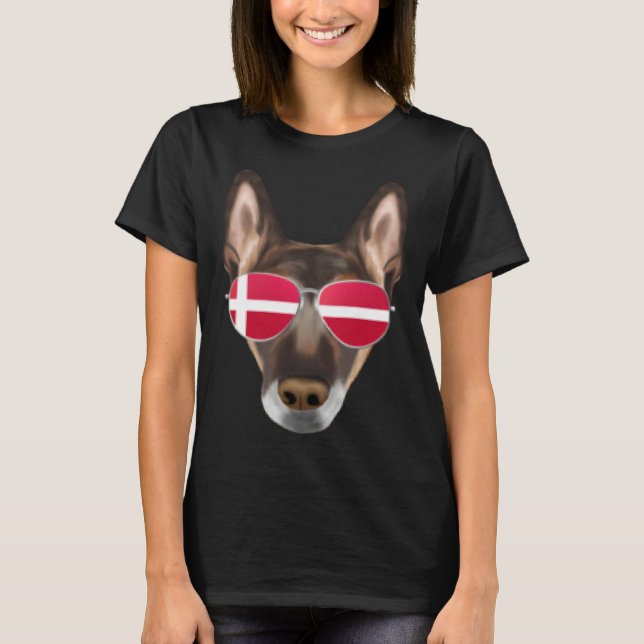 Camiseta Danish Flag Belgian Malinoi Dog Denmark Pocket (Frente)
