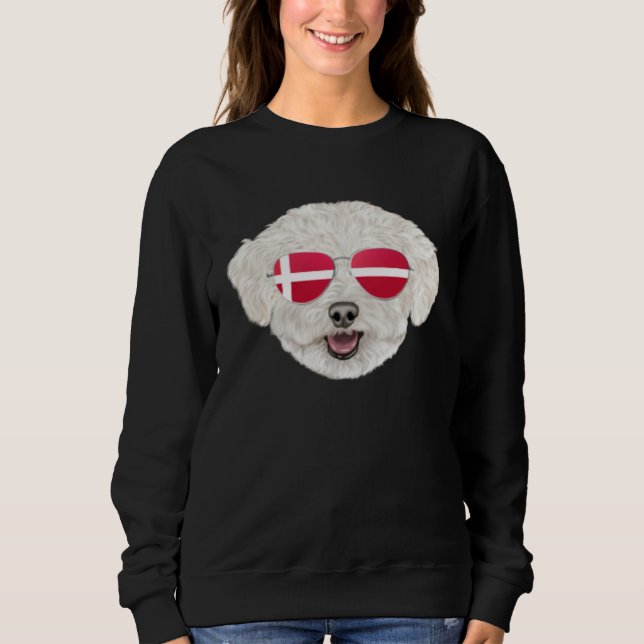 Camiseta Danish Flag Bichons Frise Dog Denmark Pocket (Frente)