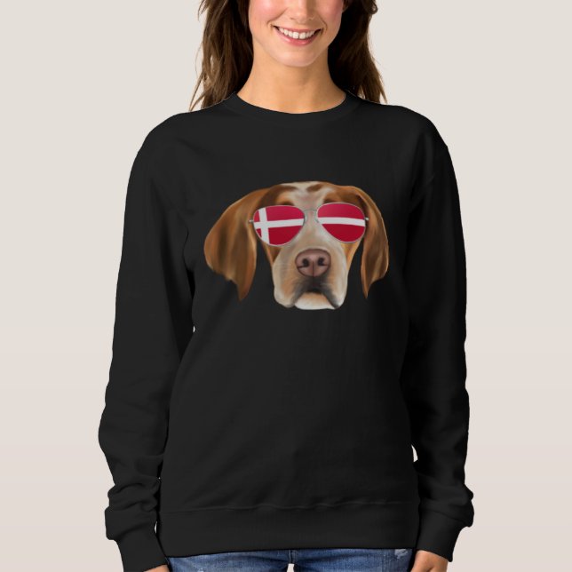 Camiseta Danish Flag Brittany Dog Denmark Pocket (Frente)