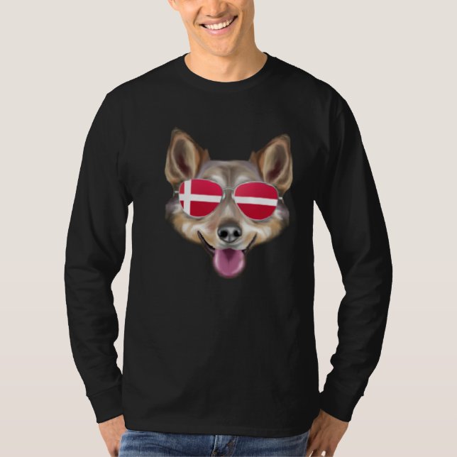 Camiseta Danish Flag Cairn Terrier Dog Denmark Pocket (Frente)