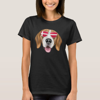 Camiseta Danish Flag Harrier Dog Denmark Pocket