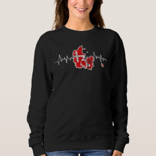 Camiseta Danish Flag Heartbeat Dinamarca