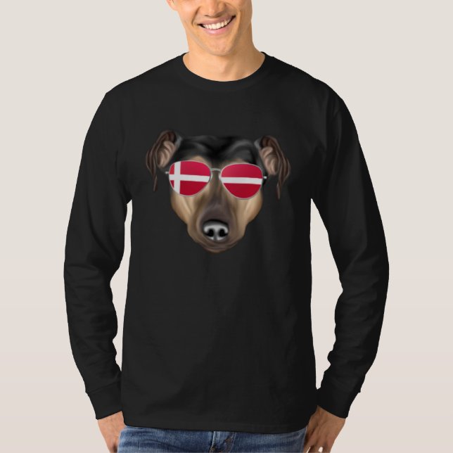 Camiseta Danish Flag Manchester Terrier Dog Denmark Pocket (Frente)