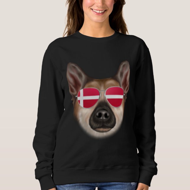 Camiseta Danish Flag Norwegian Buhund Dog Denmark Pocket (Frente)