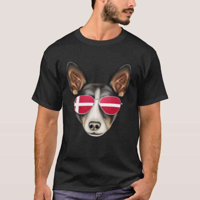 Camiseta Danish Flag Rat Terrier Dog Denmark Pocket (Frente)