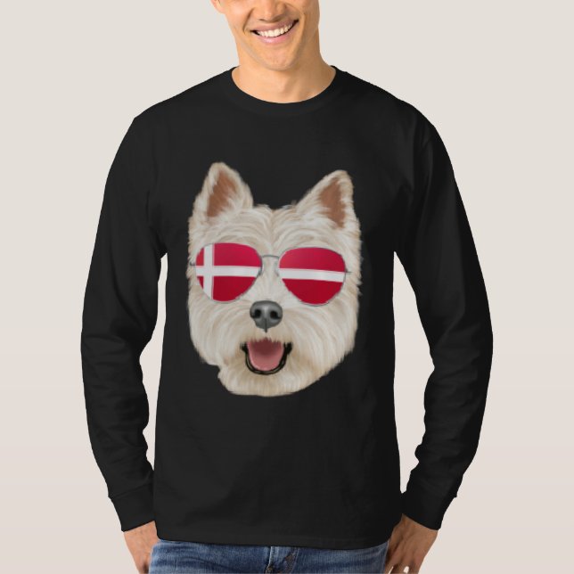 Camiseta Danish Flag West Highland White Terrier Dog Denmar (Frente)