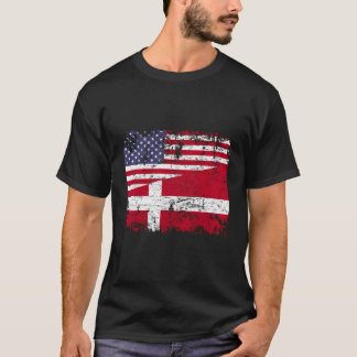 Camiseta Danish Roots Half American Flag Dinamarca