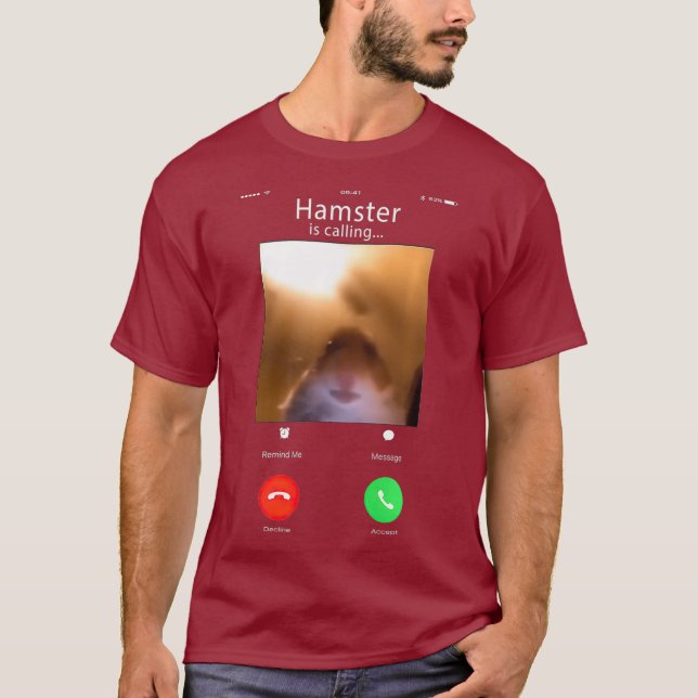 Camiseta dank meme hamster encarando o hamster da câmera fr (Frente)