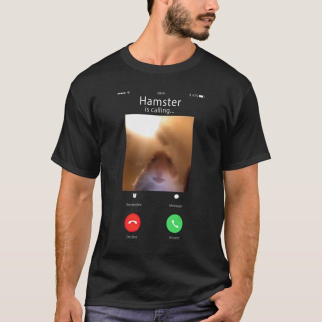 Camiseta dank meme hamster encarando o hamster da câmera fr (Frente)