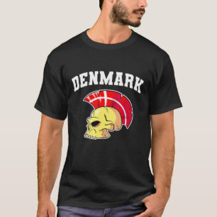 Camiseta Danmark Flag Mohawk Skull National Denmark Team Su