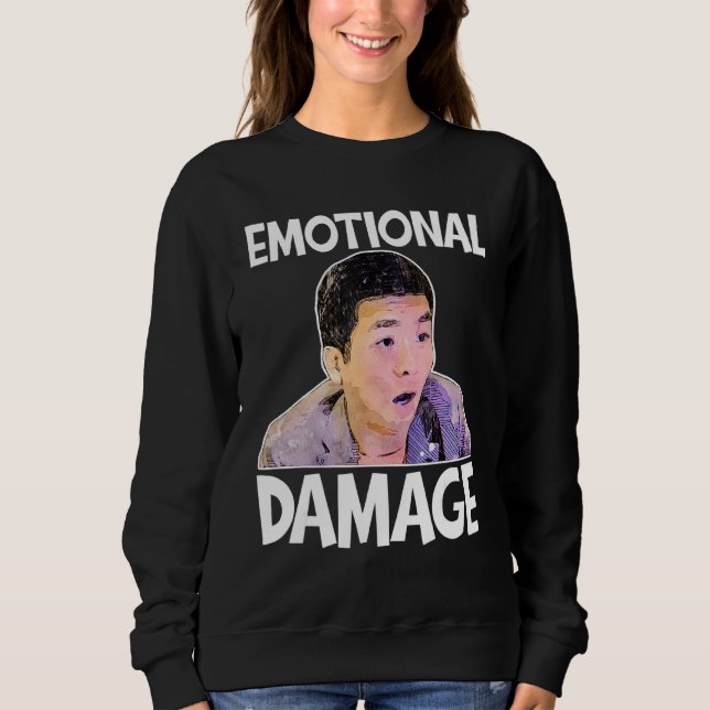 Camiseta Dano emocional Meme Fofo Citação engraçada (Frente)