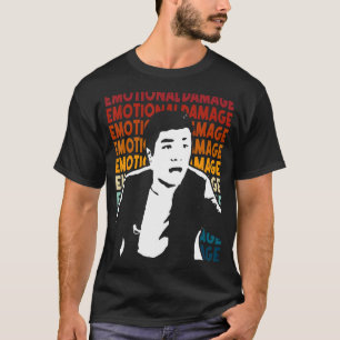 Camiseta dano emocional Texto de memória repetir silho de c
