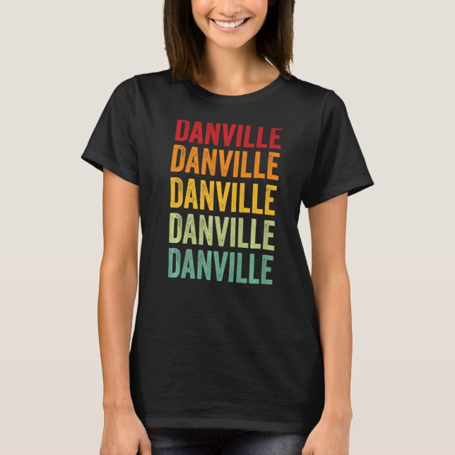 Camiseta Danville County Virginia Rainbow Text (Frente)