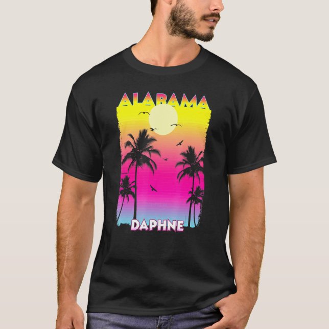 Camiseta Daphne Alabama Al Summer Vintage Sunset (Frente)